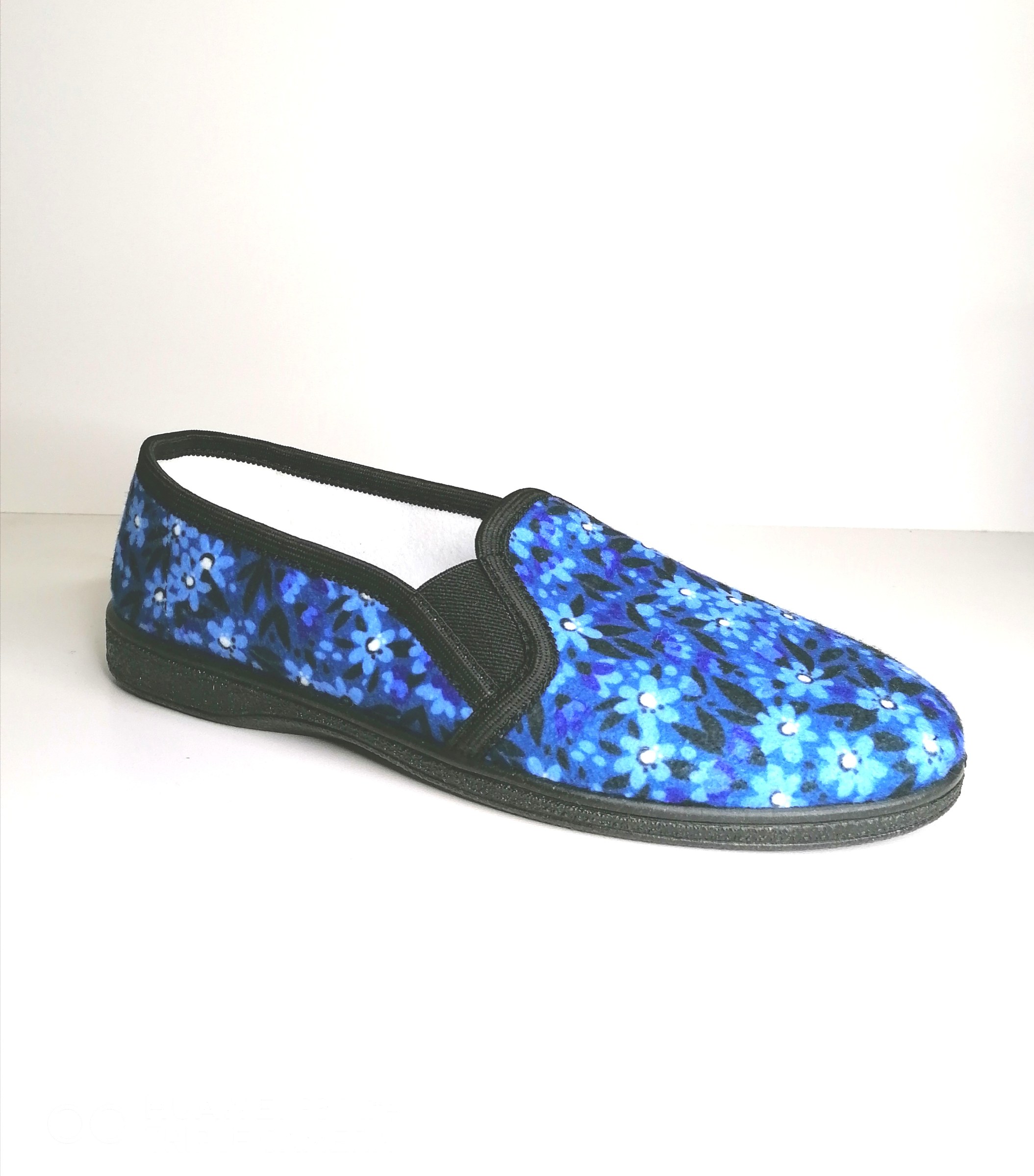 Papuče nízke modrý kvet