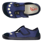 BAREFOOT Detské papuče modré kvietky