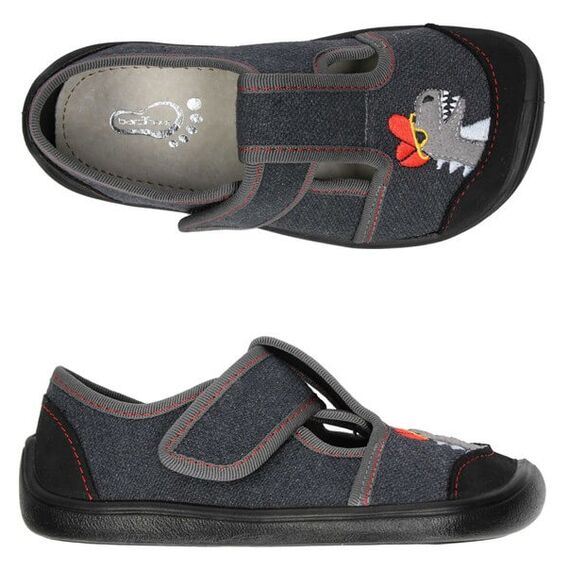 BAREFOOT Detské papuče šedé
