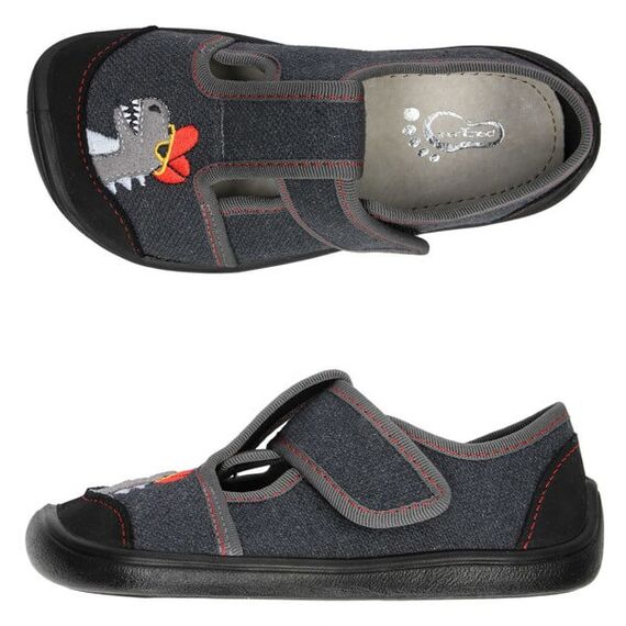 BAREFOOT Detské papuče šedé