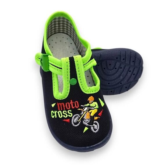 Detské textilné papuče motocross