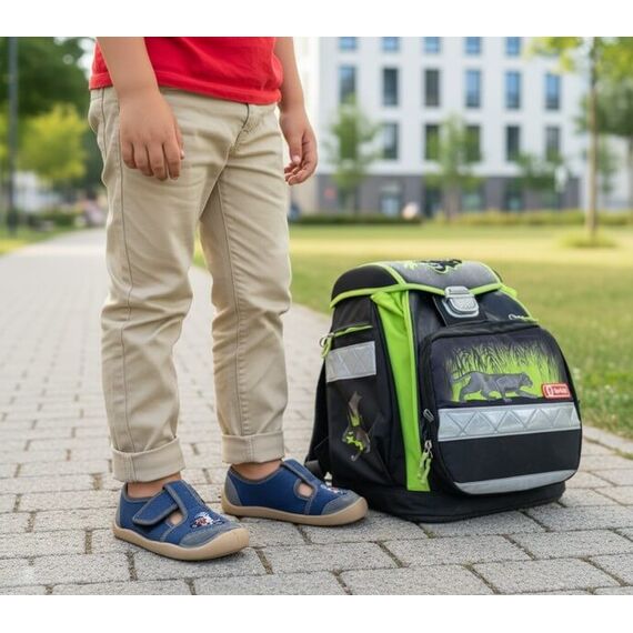 BAREFOOT Detské papuče modré , motorkaBAREFOOT Detské papuče modré , motorka