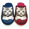 Pohodlné papuče mačka modro červené
